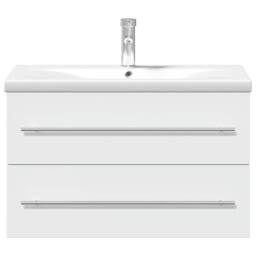 Berkfield Home Elegant Bathroom Sink Cabinet with Built-in Basin White - thumbnail 4