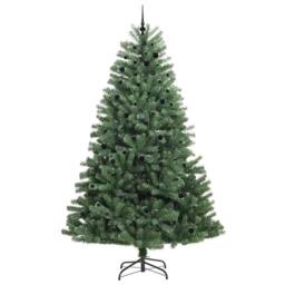 Berkfield Home Artificial Hinged Christmas Tree Green 300 cm PVC & Metal - thumbnail 4