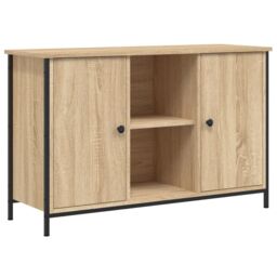 Berkfield Home TV Cabinet Sonoma Oak 100x35x65 cm Engineered Wood in Brown - Size: 100 x 35 x 65 cm - thumbnail 2