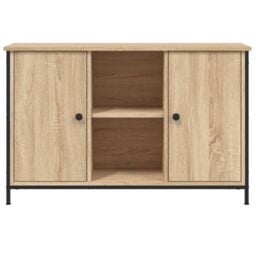 Berkfield Home TV Cabinet Sonoma Oak 100x35x65 cm Engineered Wood in Brown - Size: 100 x 35 x 65 cm - thumbnail 5