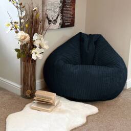 rucomfy Beanbags rucomfy Jumbo Cord Slouchbag - Indoor Classic Bean Bag for Adults in Navy - thumbnail 1