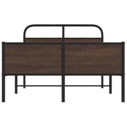 Berkfield Home Elegant Bed Frame without Mattress 140x200 cm Brown Oak Engineere - thumbnail 5