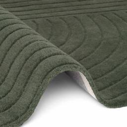 THE RUGS Vikosa Arcura Wool Rug Abstract Living Room in Dark Green - Size: 120 cm diameter - thumbnail 8
