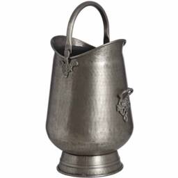 Lemon Pavilion Furniture and Decor Antique Pewter Coal Bucket - Metal - L36 x W26 x H50 cm - Gun Metal in Silver - thumbnail 1