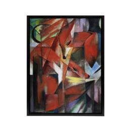 "Artery8 The Foxes Colourful Abstract Franz Marc Vintage Framed Canvas Wall Art - Size: W12"" x H16""" - thumbnail 1