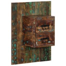 Berkfield Home Stable Bedside Cabinet Multicolour 60x32x80 cm Solid Wood Reclaimed - Size: 60 x 32 x 80 cm