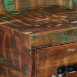 Berkfield Home Stable Bedside Cabinet Multicolour 60x32x80 cm Solid Wood Reclaimed - Size: 60 x 32 x 80 cm - thumbnail 6
