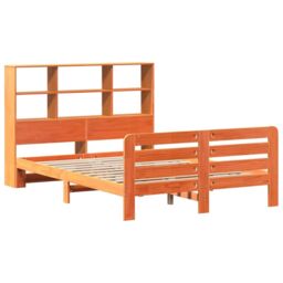 Berkfield Home Bed Frame without Mattress Wax Brown 150x200 cm King Size Solid Wood Pine - thumbnail 3