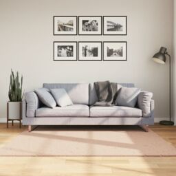 Berkfield Home Rug HUARTE Short Pile Soft & Washable Blush 160x160 cm in Pink - Size: Medium - thumbnail 1