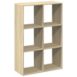 Berkfield Home Room Divider Bookcase Sonoma Oak 69.5x29x103.5 cm Engineered Wood in Light Brown - thumbnail 7