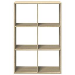 Berkfield Home Room Divider Bookcase Sonoma Oak 69.5x29x103.5 cm Engineered Wood in Light Brown - thumbnail 5