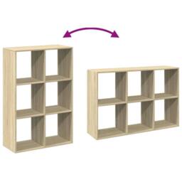 Berkfield Home Room Divider Bookcase Sonoma Oak 69.5x29x103.5 cm Engineered Wood in Light Brown - thumbnail 8