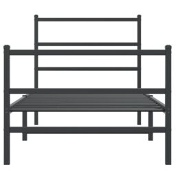 Berkfield Home Metal Bed Frame without Mattress with Footboard¬†Black 90x200cm in Black - Size: 90x200 cm - thumbnail 5