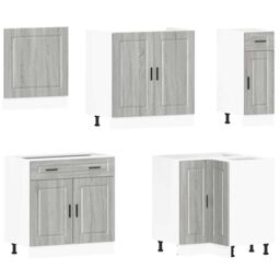 Berkfield Home 11 Piece Kitchen Cabinet Set Porto Grey Sonoma Engineered Wood - thumbnail 4
