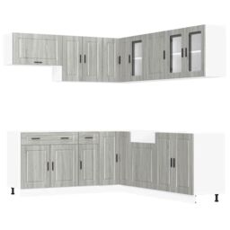 Berkfield Home 11 Piece Kitchen Cabinet Set Porto Grey Sonoma Engineered Wood - thumbnail 2