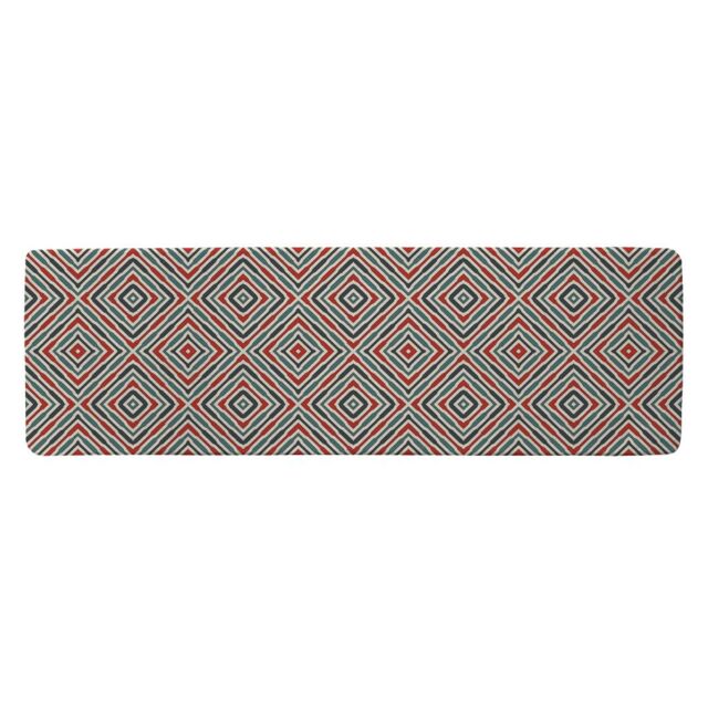 Benjamin Tate Design Repeated Squares & Rhombuses Ornamental Abstract Tribal Motif Runner Rug in Natural - Size: 67 cm x 230 cm - image 1