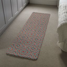 Benjamin Tate Design Repeated Squares & Rhombuses Ornamental Abstract Tribal Motif Runner Rug in Natural - Size: 67 cm x 230 cm - thumbnail 4