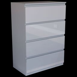 Home Discount Vida Designs Glinton 'HIGH GLOSS 4 Drawer Chest of Drawers' Storage Bedroom Furniture in Grey - thumbnail 6