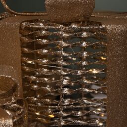 Samuel Alexander Set of 3 Gold Glitter Twist Gift Boxes with Warm White LEDs - thumbnail 7