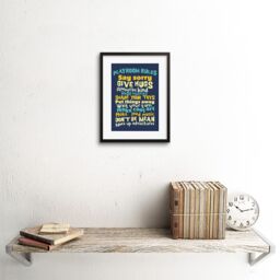 "Artery8 Wall Art Print Kids Playroom Rules Fun Blue Framed in Black - Size: W7"" x H9""" - thumbnail 2