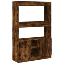 Berkfield Home Highboard¬†Smoked Oak 92x33x140 cm Engineered Wood in Brown - Size: 92 x 33 x 140 cm - thumbnail 2