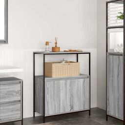 Berkfield Home Bathroom Cabinet with Shelves Grey Sonoma 76.5x35x95 cm