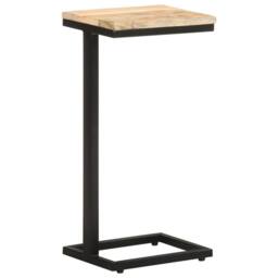 Berkfield Home Side Tables 2 pcs 31.5x24.5x64.5 cm Rough Mango Wood in Brown - thumbnail 2
