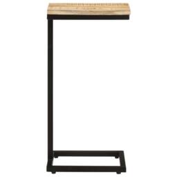Berkfield Home Side Tables 2 pcs 31.5x24.5x64.5 cm Rough Mango Wood in Brown - thumbnail 4