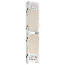 Berkfield Home 5-Panel Room Divider Cream 175x165 cm Fabric in Beige - thumbnail 3
