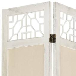 Berkfield Home 5-Panel Room Divider Cream 175x165 cm Fabric in Beige - thumbnail 6