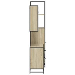 Berkfield Home 3 Piece Bathroom Furniture Set Sonoma Oak Engineered Wood in Brown - thumbnail 6