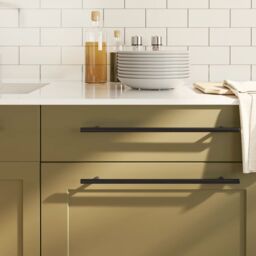 Berkfield Home Cabinet Handles 10 pcs Black 320 mm Stainless Steel - thumbnail 1