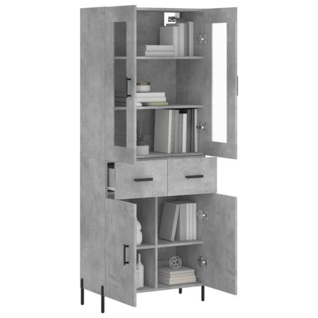 Berkfield Home Highboard Concrete Grey 69.5x34x180 cm Engineered Wood - image 1