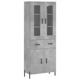 Berkfield Home Highboard Concrete Grey 69.5x34x180 cm Engineered Wood - thumbnail 3
