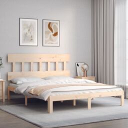 Berkfield Home Bed Frame without Mattress 160x200 cm Solid Wood Pine in Brown - thumbnail 3