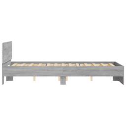 Berkfield Home Durable Bed Frame with Headboard & LED Grey Sonoma 120x200 cm - Size: Small Double - thumbnail 8