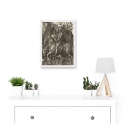 Artery8 Albrecht Durer Knight Death Devil A4 Artwork Framed Wall Art Print in White - thumbnail 2