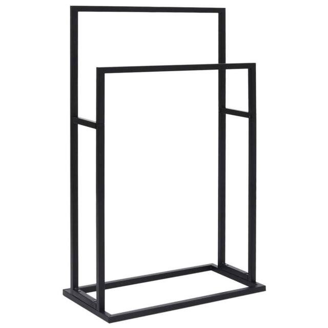 Berkfield Home Freestanding Towel Rack Black 48x24x78.5 cm Iron - image 1