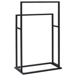 Berkfield Home Freestanding Towel Rack Black 48x24x78.5 cm Iron - thumbnail 5