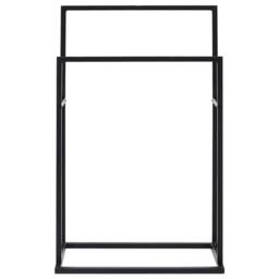 Berkfield Home Freestanding Towel Rack Black 48x24x78.5 cm Iron - thumbnail 3