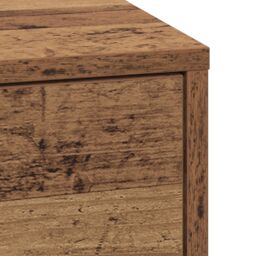 Berkfield Home Bedside Cabinet with LED Lights Old Wood Engineered Wood in Brown - thumbnail 6