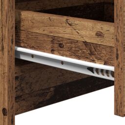 Berkfield Home Bedside Cabinet with LED Lights Old Wood Engineered Wood in Brown - thumbnail 8