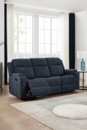 More4Homes Orka 1+3 Seater Fabric Manual Recliner Sofa Set in Blue - thumbnail 5
