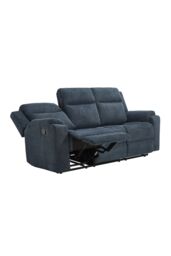 More4Homes Orka 1+3 Seater Fabric Manual Recliner Sofa Set in Blue - thumbnail 4