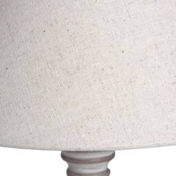 Wyld Haus Turin Rustic Tall Distressed Grey Wooden Table Lamp Cream Linen Shade in Beige - thumbnail 5