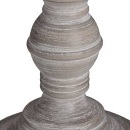 Wyld Haus Turin Rustic Tall Distressed Grey Wooden Table Lamp Cream Linen Shade in Beige - thumbnail 4