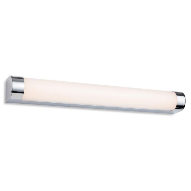 Netlighting Lima Bathroom LED Wall Light 600mm Chrome with Opal Diffuser IP44 in Grey