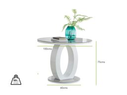 FurnitureboxUK Giovani 100cm 4-Seater Round High Gloss & Glass Dining Table in Grey - thumbnail 6