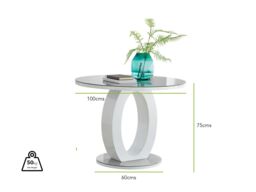FurnitureboxUK Giovani 100cm 4-Seater Round High Gloss & Glass Dining Table in Grey - thumbnail 8