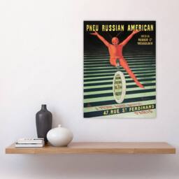 "Artery8 Bicycle Tire Vintage Advert Vintage Wall Art Print Cappiello in Green - Size: W12"" x H16""" - thumbnail 4